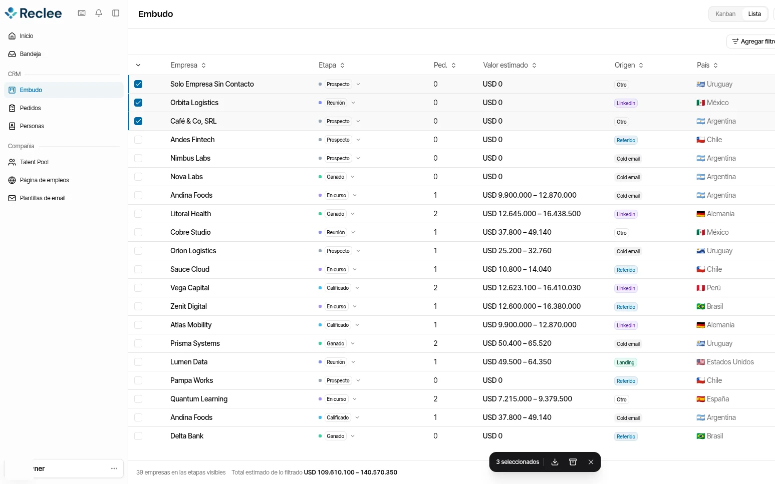 Reclee job overview